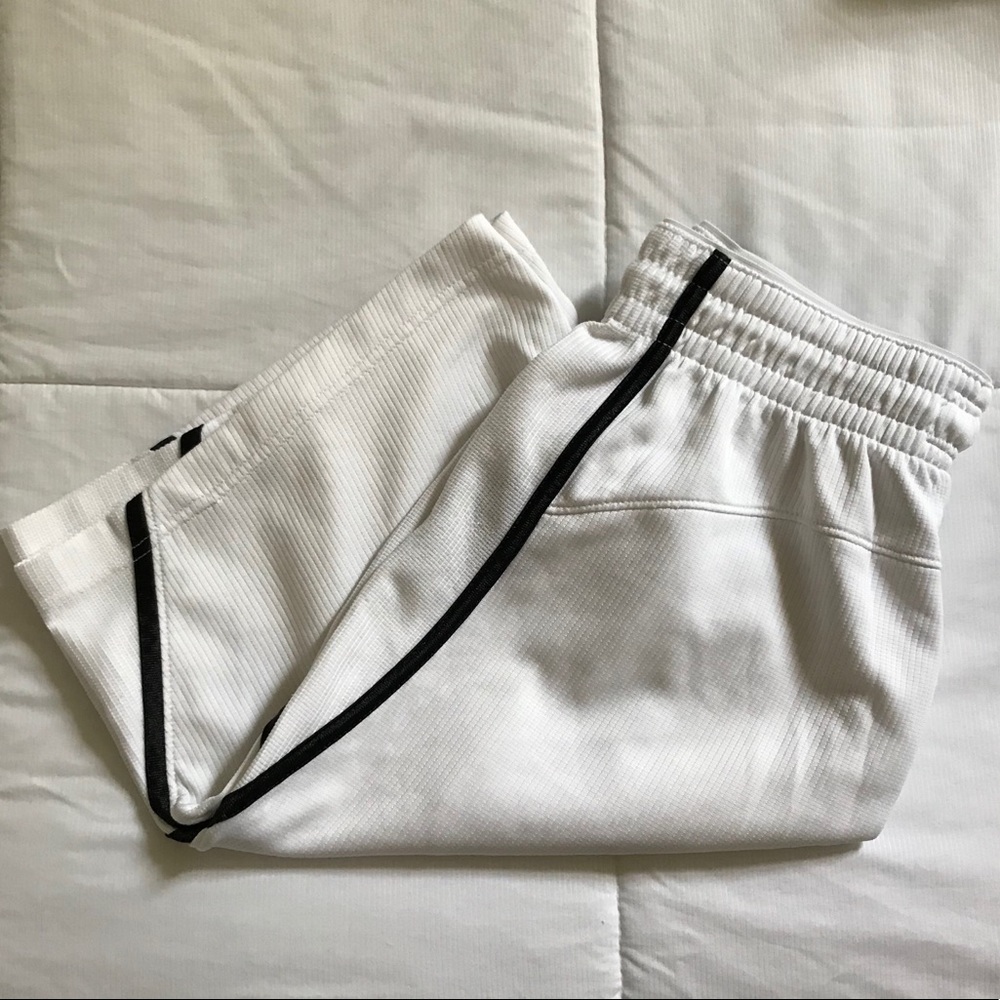 White and Black Stripe Basketball Shorts